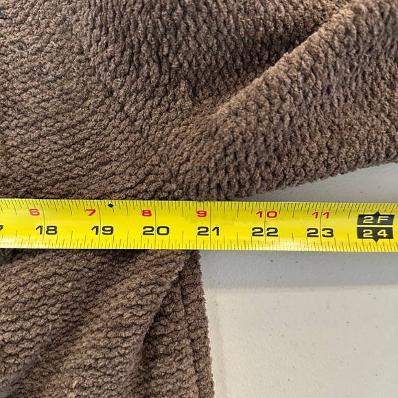 J Jill Brown Cable Knit Cardigan Sweater Petite LP Button Front‎ Cozy - Picture 8 of 10